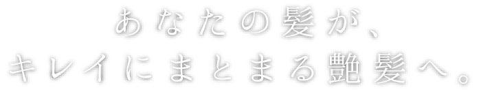 あなたの髪が、キレイにまとまる艶髪へ。